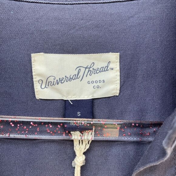 NWT Universal Threads size small blue long sleeve button up cotton blend - Picture 4 of 6